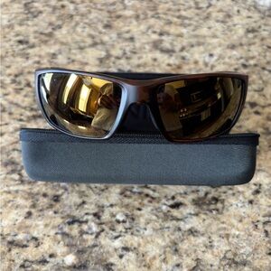 SMITH Men's Brown Frame Sunglasses with Gold Mirrored Lenses
